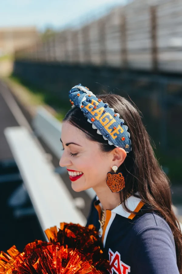 Auburn Adult Size WAR EAGLE Cross Stitch Headband-Brianna Cannon Outlet