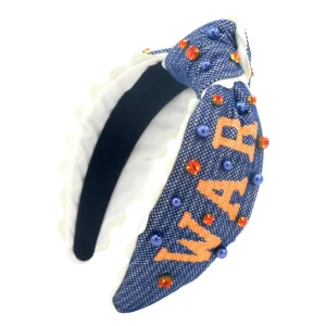 Auburn Adult Size WAR EAGLE Cross Stitch Headband-Brianna Cannon Outlet