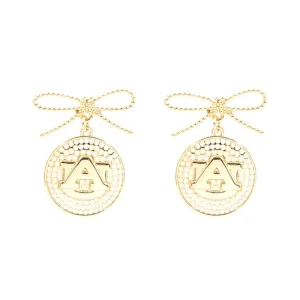 Auburn Logo Pearl Medallion Earring-Brianna Cannon Hot