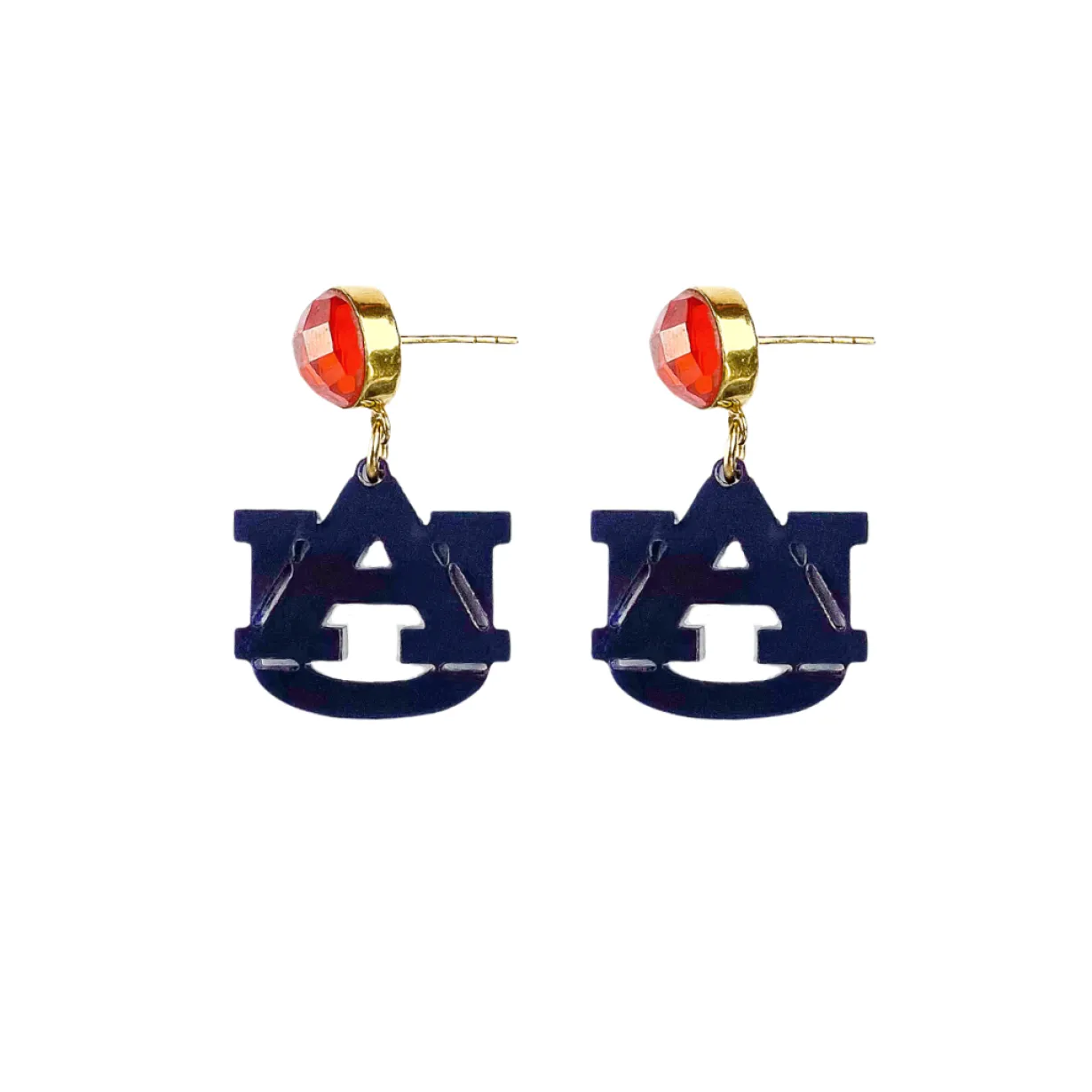 auburn_mini_navy_au_logo__0.webp Auburn Mini Navy AU Logo Earrings-Brianna Cannon New