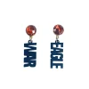 Auburn Mini Navy WAR EAGLE Earrings-Brianna Cannon Discount