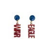 Auburn Mini Orange Glitter WAR EAGLE Earrings-Brianna Cannon Sale