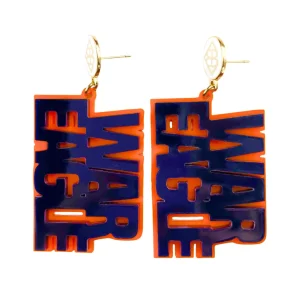 Auburn Navy & Orange WAR EAGLE Earrings-Brianna Cannon Best