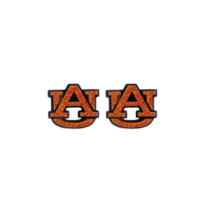 Auburn Orange Glitter & Navy AU Logo Studs-Brianna Cannon Best