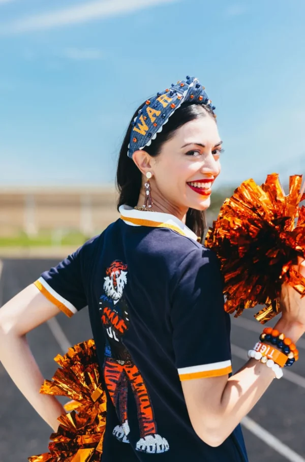 Auburn Orange Glitter Aubie Earrings-Brianna Cannon Best