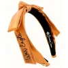 Auburn Orange Thin Embroidered Ribbon Bow Headband-Brianna Cannon New