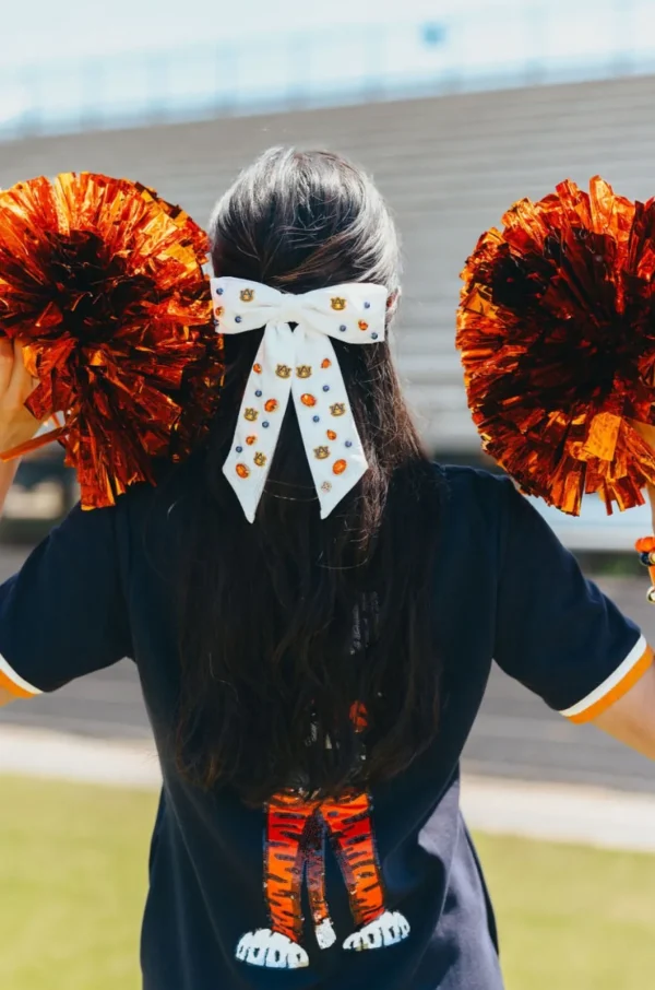 Auburn White Bow Barrette-Brianna Cannon Online