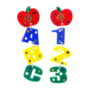 Back to School ABC 123 Earrings-Brianna Cannon Clearance