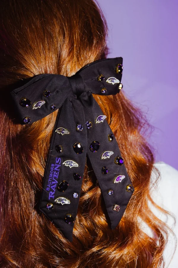 Baltimore Ravens Black Bow Barrette-Brianna Cannon Fashion