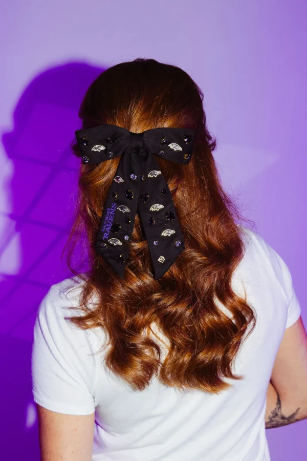 Baltimore Ravens Black Bow Barrette-Brianna Cannon Fashion