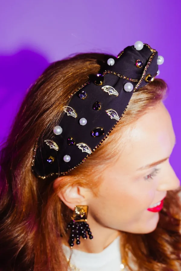 Baltimore Ravens Black Logo Headband-Brianna Cannon Clearance