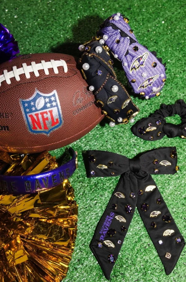Baltimore Ravens Thin Embroidered Headband-Brianna Cannon New