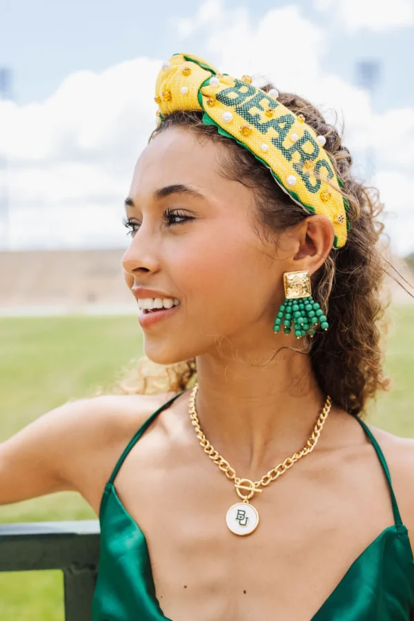Baylor Adult Size SIC'EM BEARS Cross Stitch Headband-Brianna Cannon New