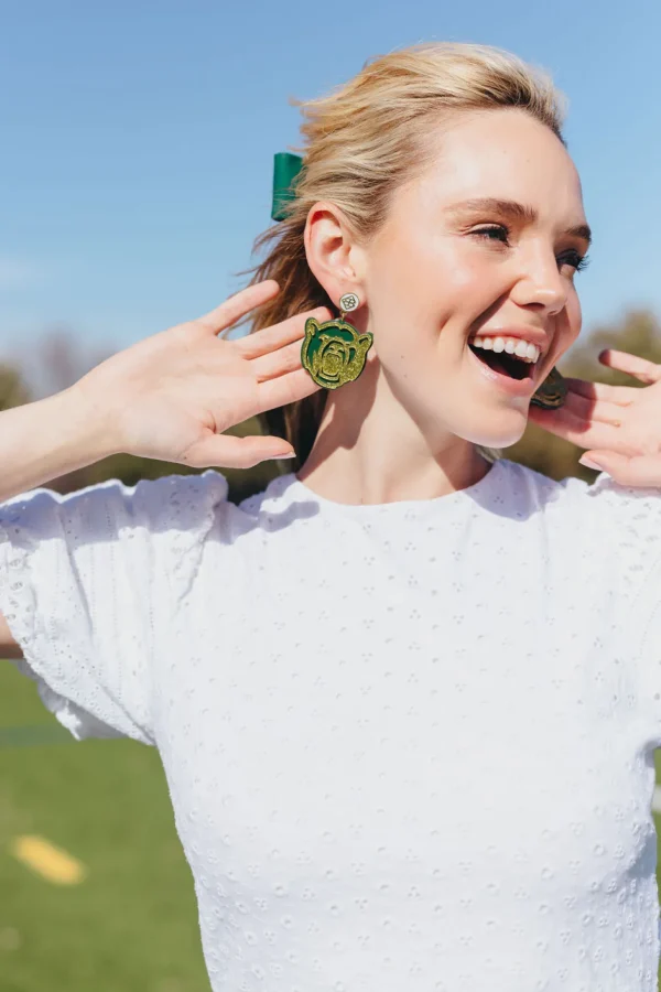 Baylor Bear Logo Earrings-Brianna Cannon Fashion