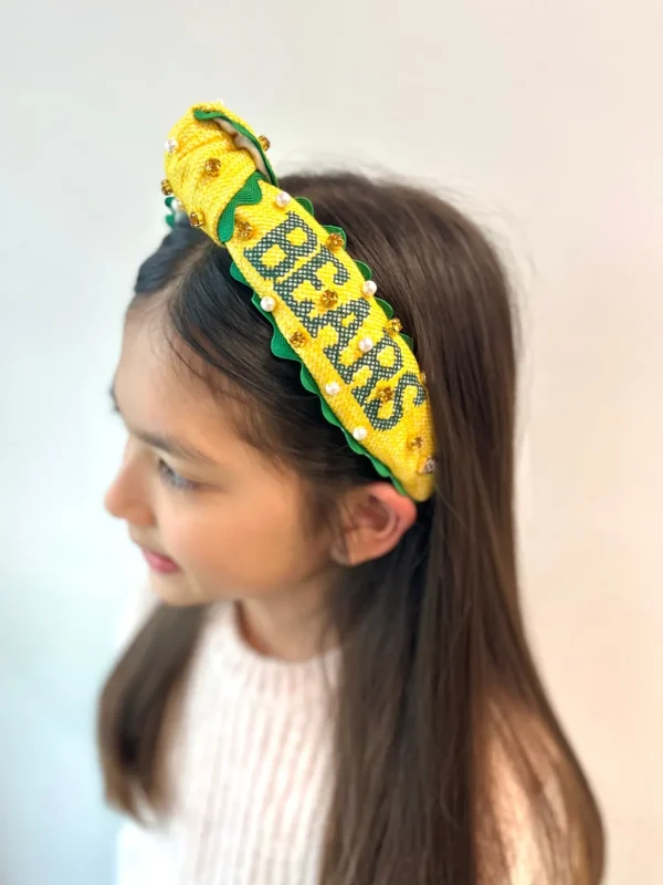 Baylor Child Size SIC'EM BEARS Cross Stitch Headband-Brianna Cannon Clearance