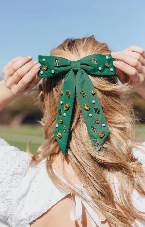 Baylor Green Bow Barrette-Brianna Cannon Sale