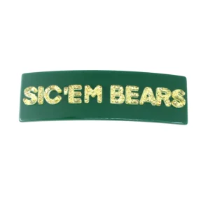 Baylor Green SIC'EM BEARS Rectangle Barrette Clip-Brianna Cannon Clearance