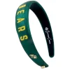 Baylor Green Thin Embroidered Headband-Brianna Cannon Fashion