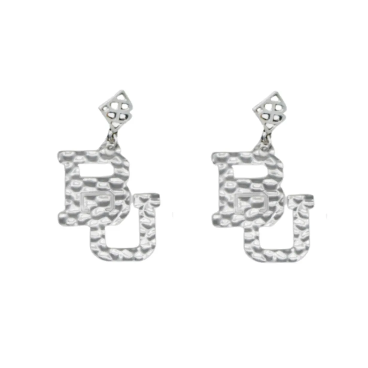 baylor_silver_logo_earrin_0.webp Baylor Silver Logo Earring with BC Logo-Brianna Cannon Outlet