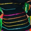 BC Black Rainbow Sequin Stripe Skirt/Skort-Brianna Cannon Outlet