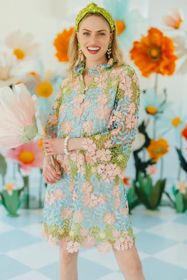 BC Caftan - Bright Floral Lace Dress-Brianna Cannon Fashion