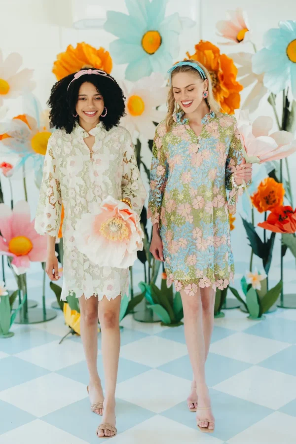 BC Caftan - Bright Floral Lace Dress-Brianna Cannon Fashion