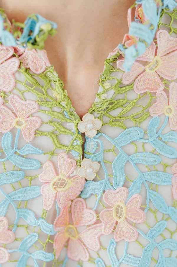 BC Caftan - Bright Floral Lace Dress-Brianna Cannon Fashion