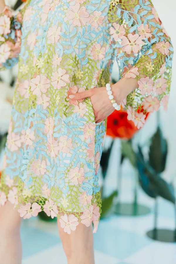 BC Caftan - Bright Floral Lace Dress-Brianna Cannon Fashion