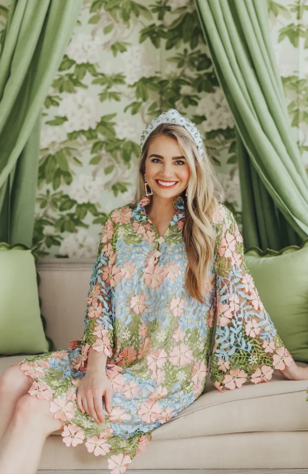 BC Caftan - Bright Floral Lace Dress-Brianna Cannon Fashion