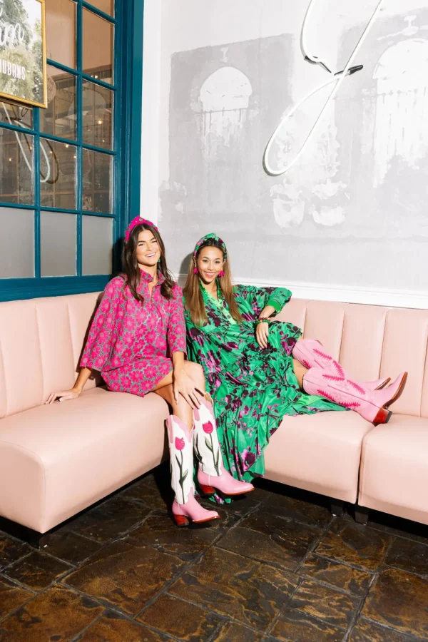 BC Caftan - Green and Fuchsia Eyelet-Brianna Cannon Clearance