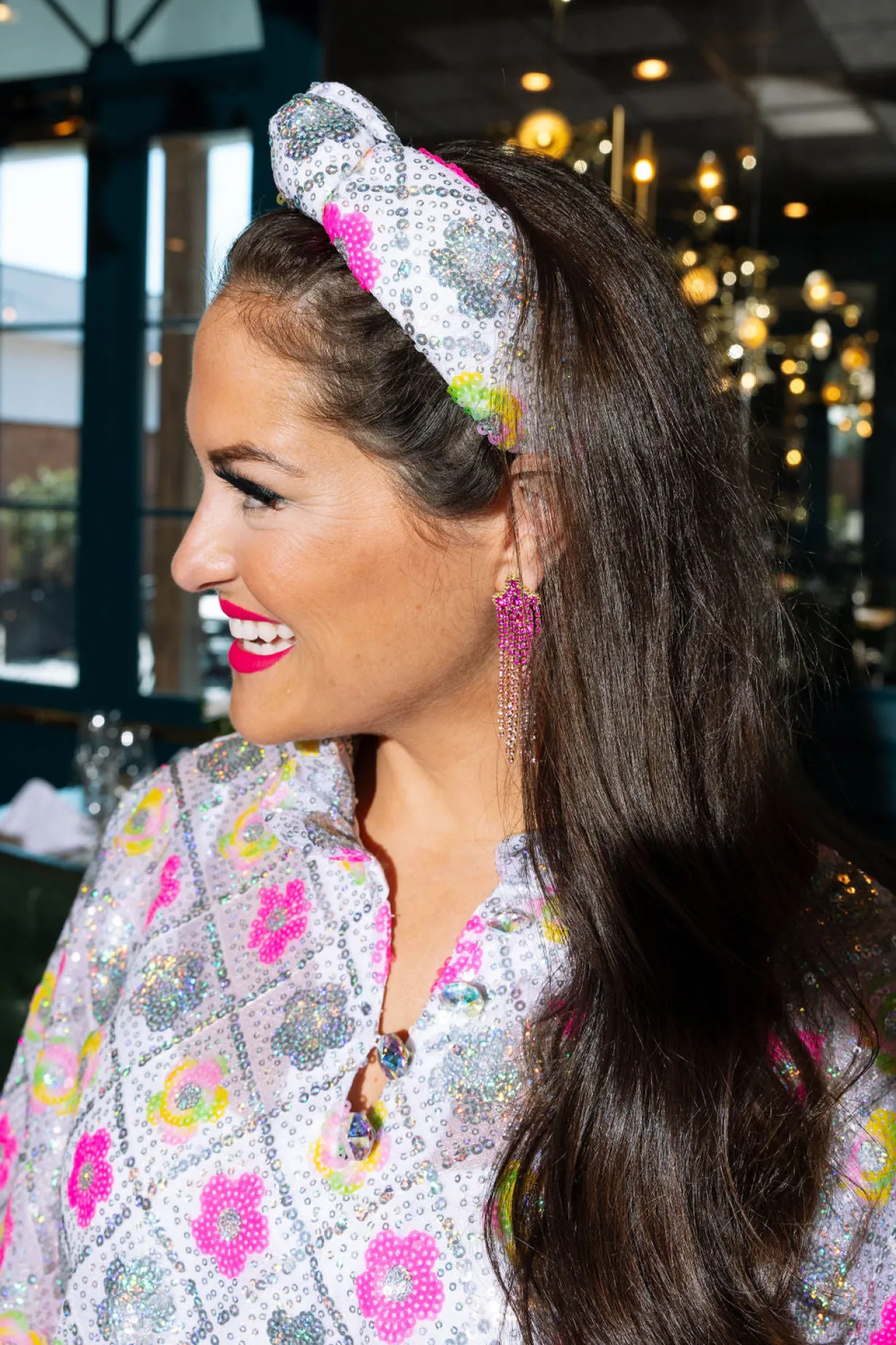 bc_caftan__iridescent_sil_9.webp BC Caftan - Iridescent Silver Sequins with Bright Flowers-Brianna Cannon Sale