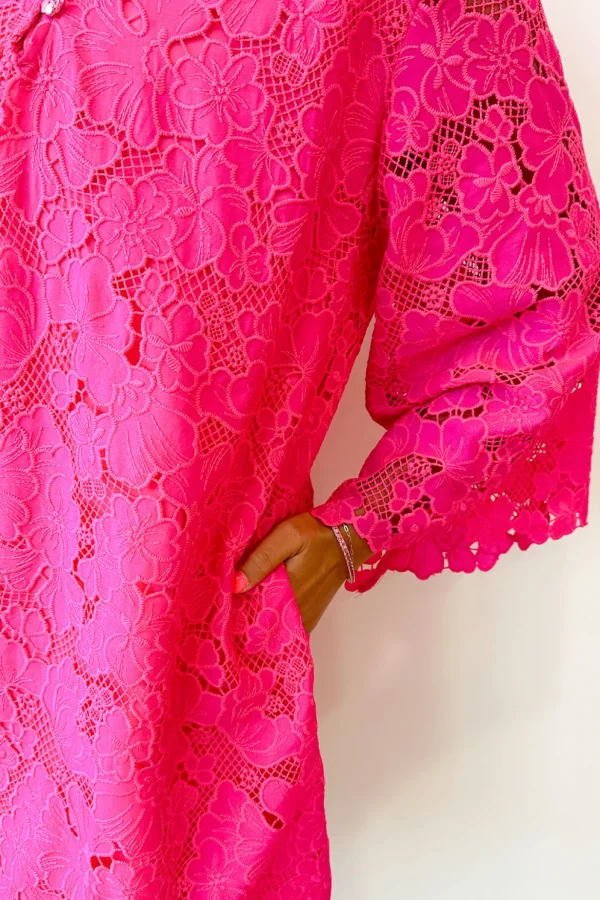 BC Caftan - Pink Azalea Lace Dress-Brianna Cannon Sale
