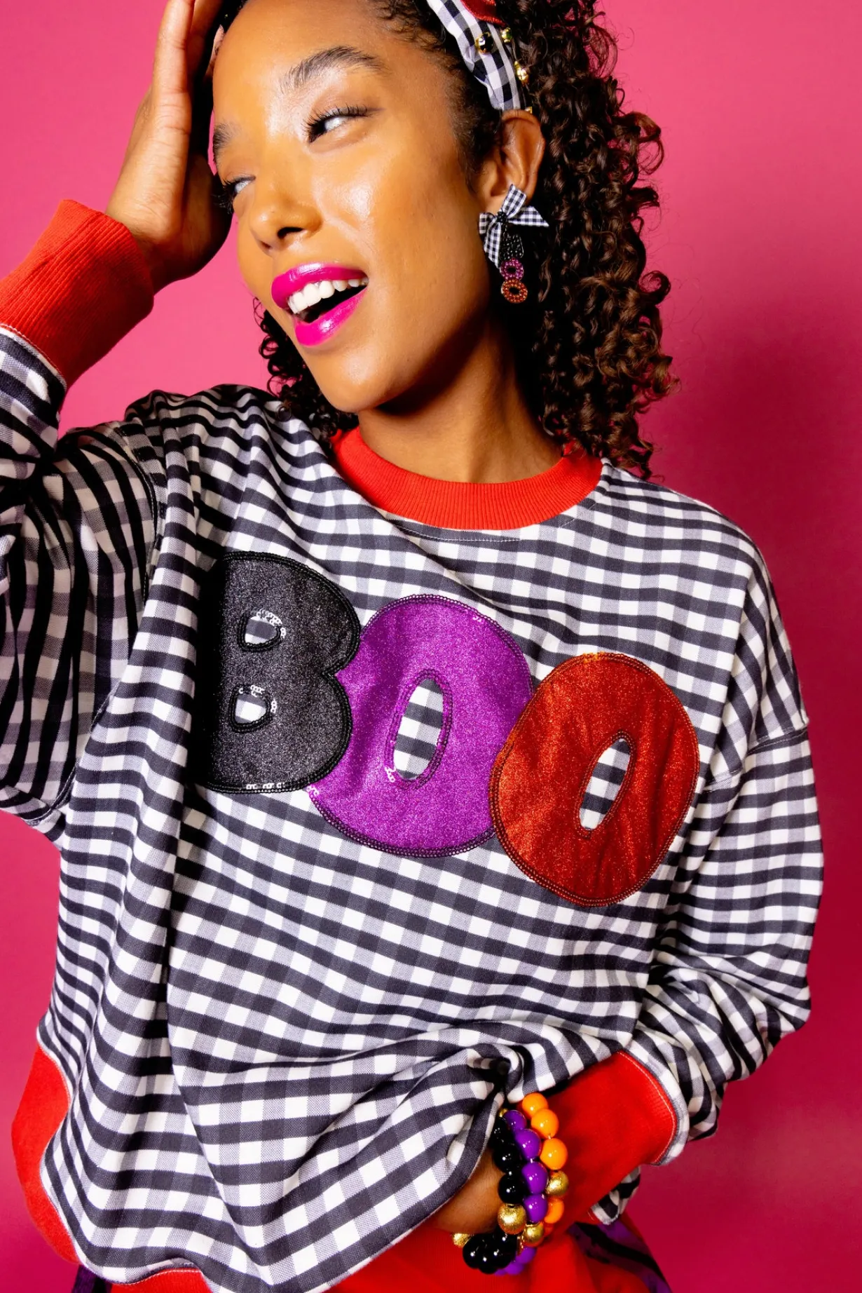 bc_gingham_boo_sweatshirt_0.webp BC Gingham BOO Sweatshirt-Brianna Cannon Clearance