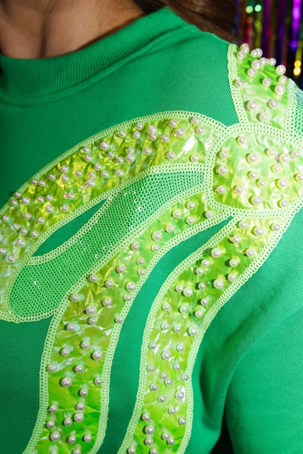 BC Kelly Green Bow Sweatshirt-Brianna Cannon Hot