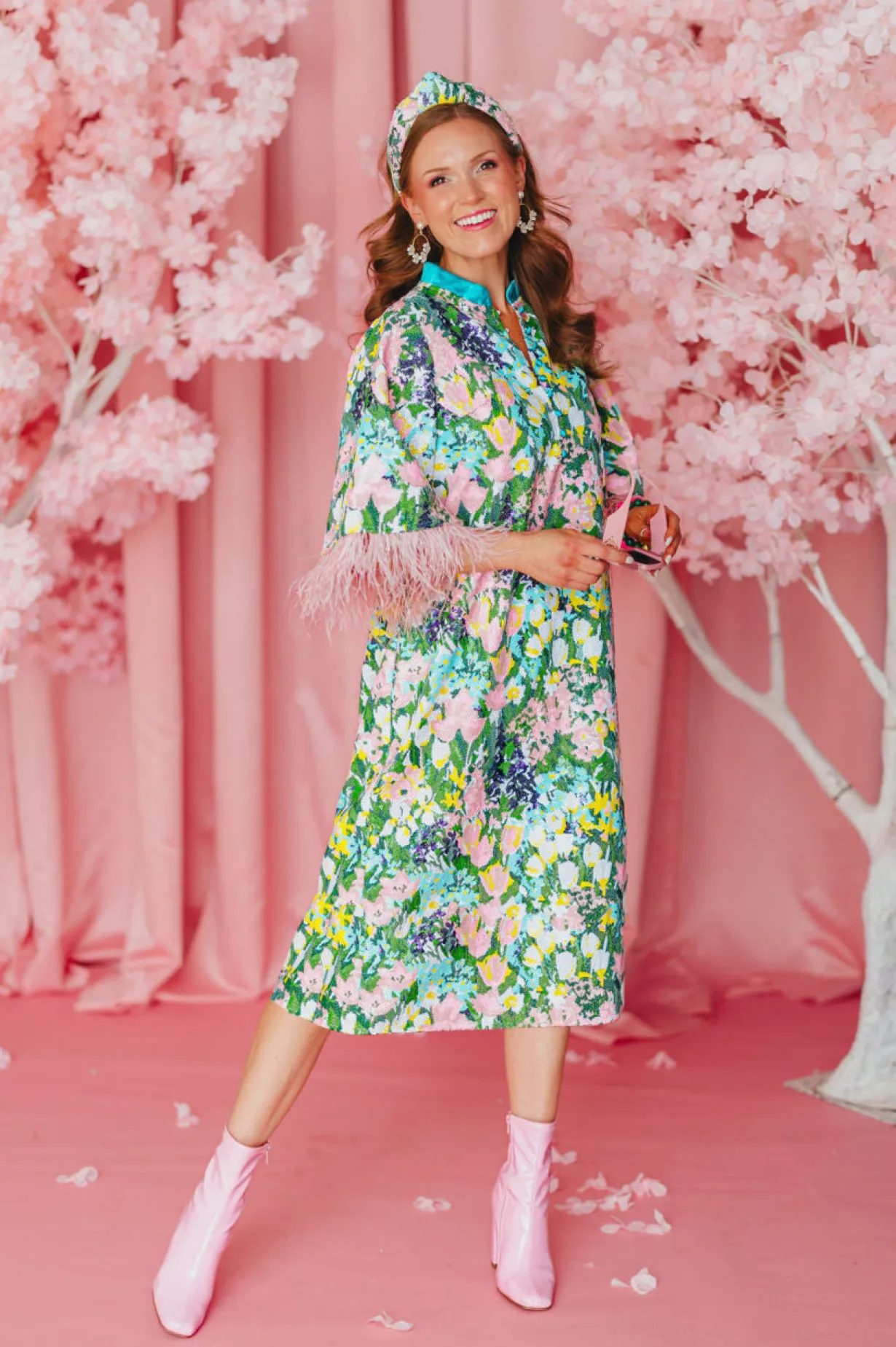 bc_midi_caftan__sparkling_4.webp BC Midi Caftan - Sparkling Blossoms PRE-ORDER (Est. Ship 3/18)-Brianna Cannon Outlet