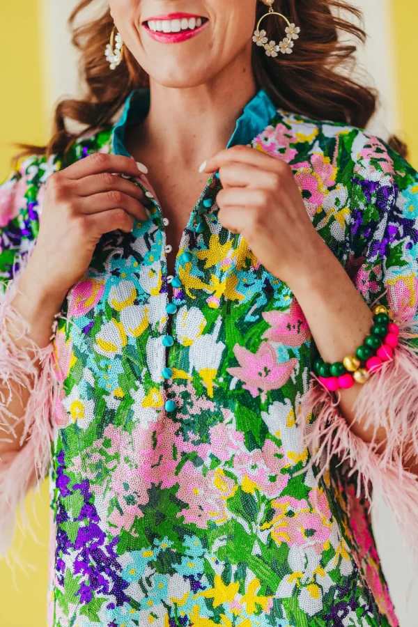 BC Midi Caftan - Sparkling Blossoms PRE-ORDER (Est. Ship 3/18)-Brianna Cannon Outlet