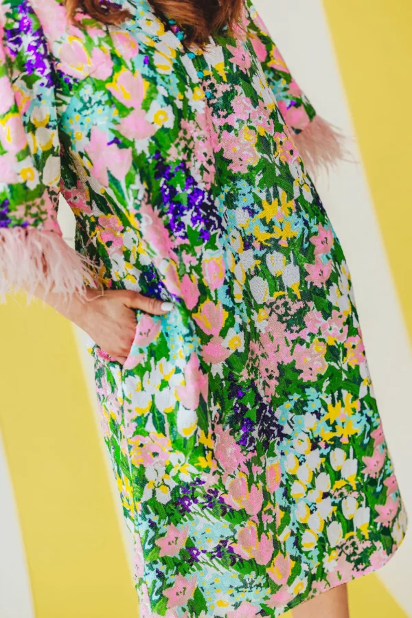 BC Midi Caftan - Sparkling Blossoms PRE-ORDER (Est. Ship 3/18)-Brianna Cannon Outlet