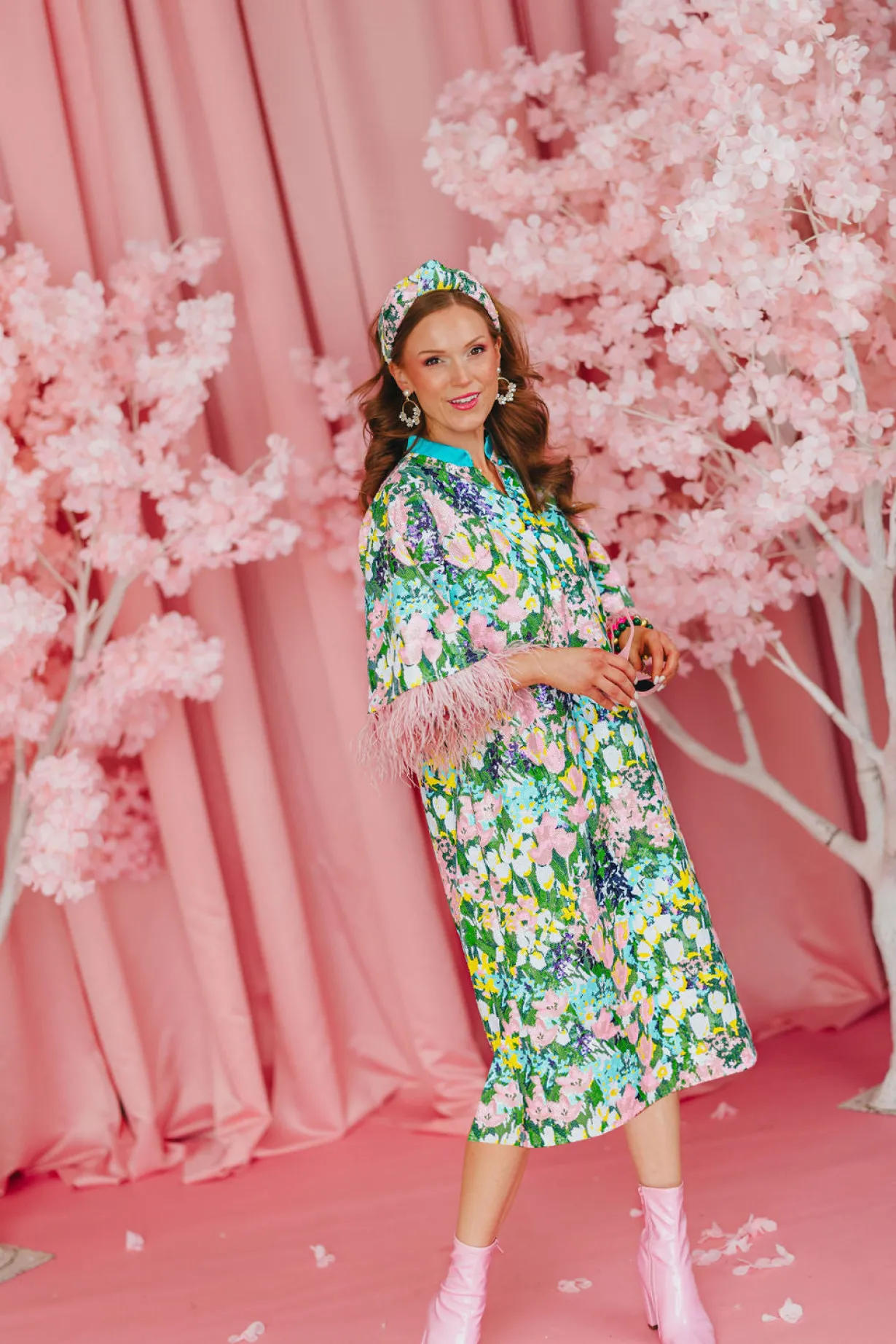 bc_midi_caftan__sparkling_8.webp BC Midi Caftan - Sparkling Blossoms PRE-ORDER (Est. Ship 3/18)-Brianna Cannon Outlet