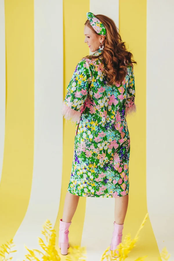 BC Midi Caftan - Sparkling Blossoms PRE-ORDER (Est. Ship 3/18)-Brianna Cannon Outlet