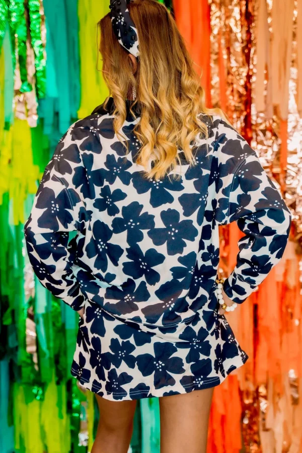 BC Monochrome Black Floral Sweatshirt-Brianna Cannon Sale
