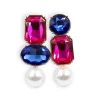 BC x Stylin Brunette - Hot Pink & Blue Jewel & Pearl Earrings-Brianna Cannon Discount