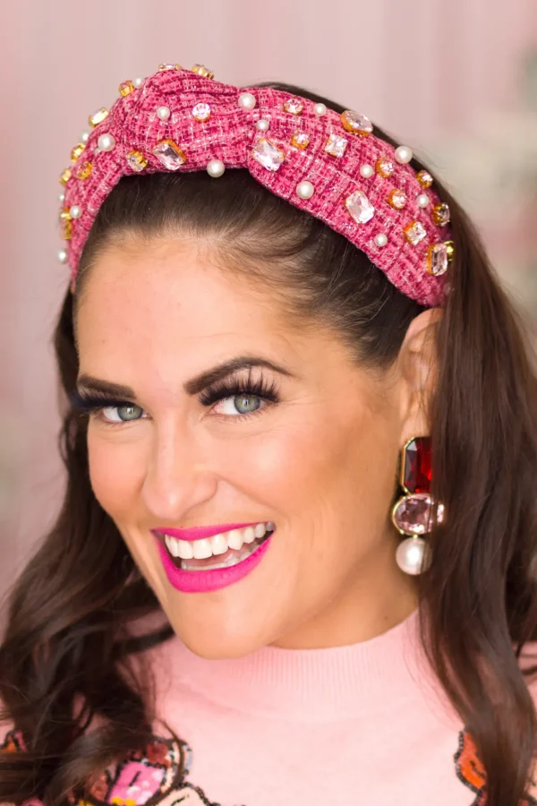 BC x Stylin Brunette - Maroon and Blush Jewel & Pearl Earrings-Brianna Cannon Outlet