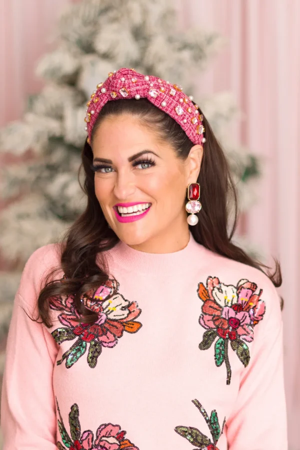 BC x Stylin Brunette - Maroon and Blush Jewel & Pearl Earrings-Brianna Cannon Outlet