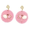 Beach House Rattan Earrings in Pink-Brianna Cannon Best
