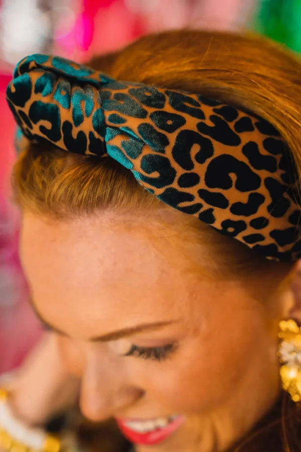 Black and Tan Leopard Print Knotted Headband-Brianna Cannon Best