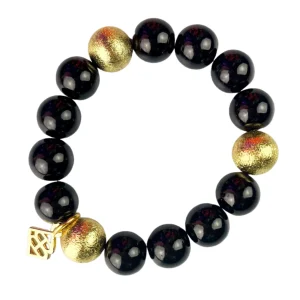 Black Beaded Brianna Bracelet-Brianna Cannon New