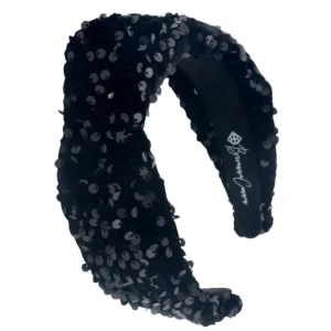 Black Sequin Knotted Headband-Brianna Cannon Outlet
