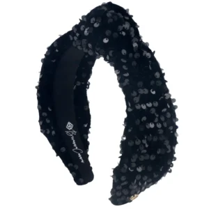 Black Sequin Knotted Headband-Brianna Cannon Outlet