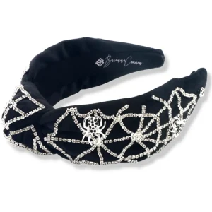 Black Velvet Headband with Crystal Spiderweb and Spiders-Brianna Cannon Hot