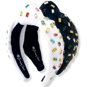 Black Velvet Headband with Confetti Crystals-Brianna Cannon Clearance
